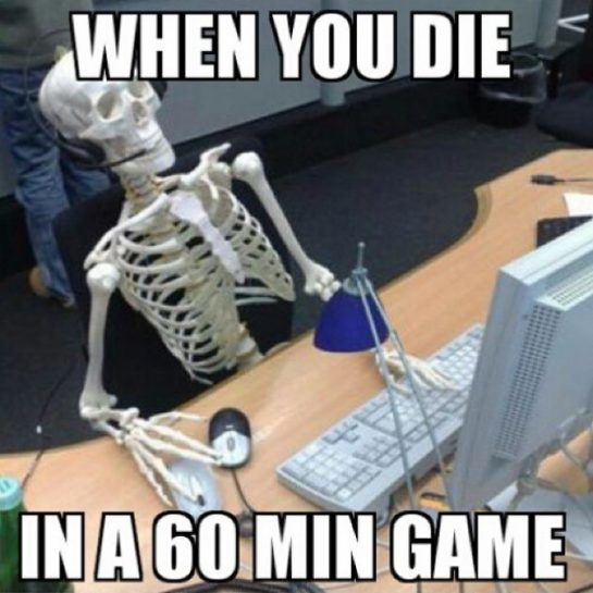 when you die in a 60 min game
