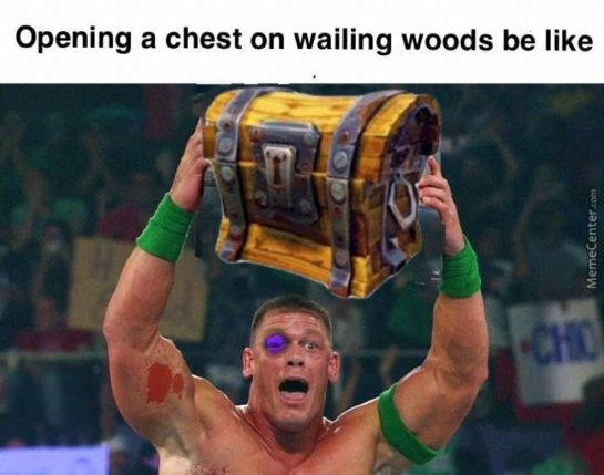 opening a chest on wailing woods be like